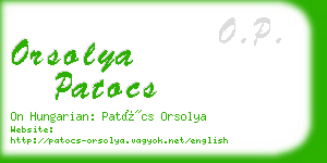 orsolya patocs business card